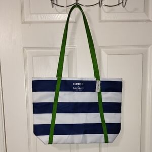 Kate Spade Clinique Navy and White Striped Tote